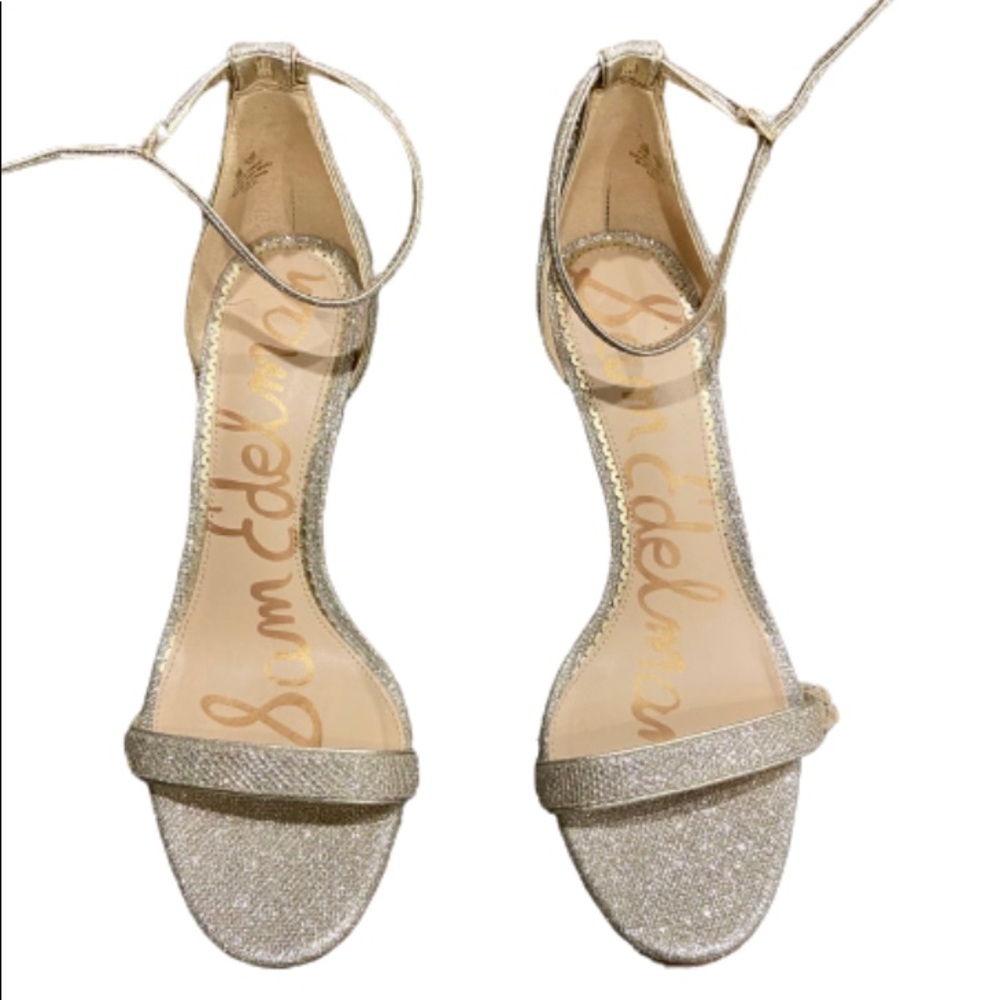 Sam Edelman Patti Ankle Strap Heeled
Sandal Soft Silver Metallic Glam Mesh